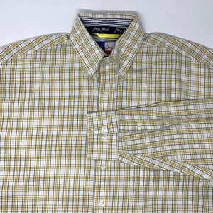 Wrangler George Strait Yellow Plaid Long Sleeve Button Up Mens Shirt Size Medium